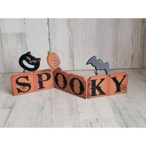Pier 1 photo card holder spooky Halloween pumpkin bat cat